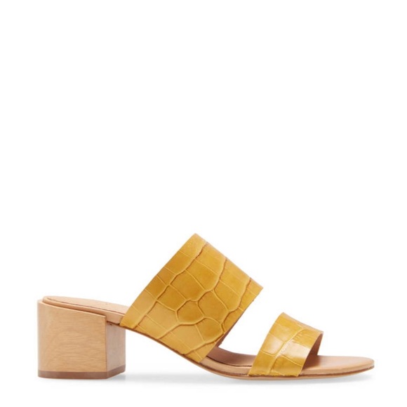 Madewell Kiera Block Heel Slide In Cumin Croco Embossed size 7 - Picture 4 of 7